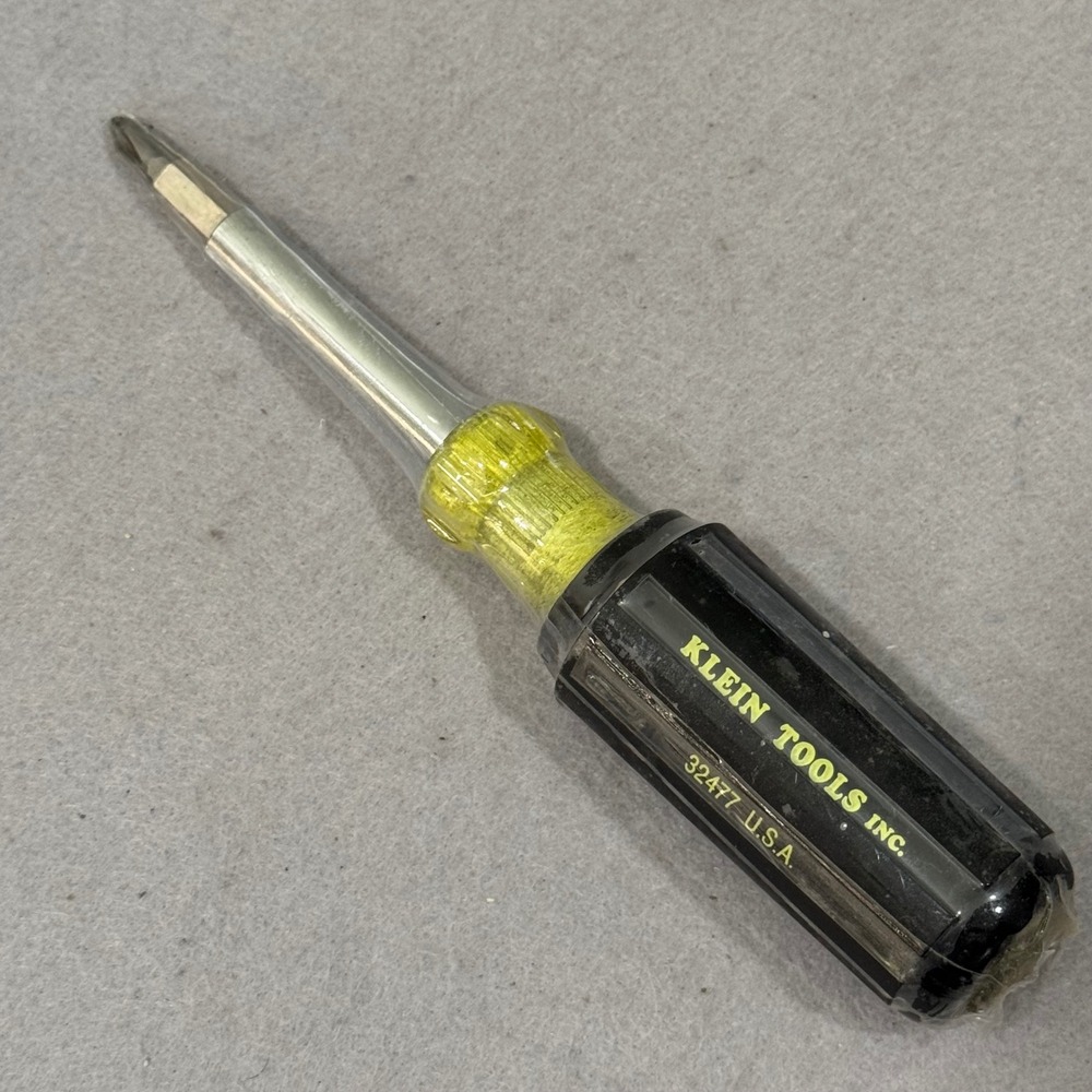 Klein Tools 10-in-1 Screwdriver Unisex OS Black Yellow Multi-Bit Tool 32477 USA